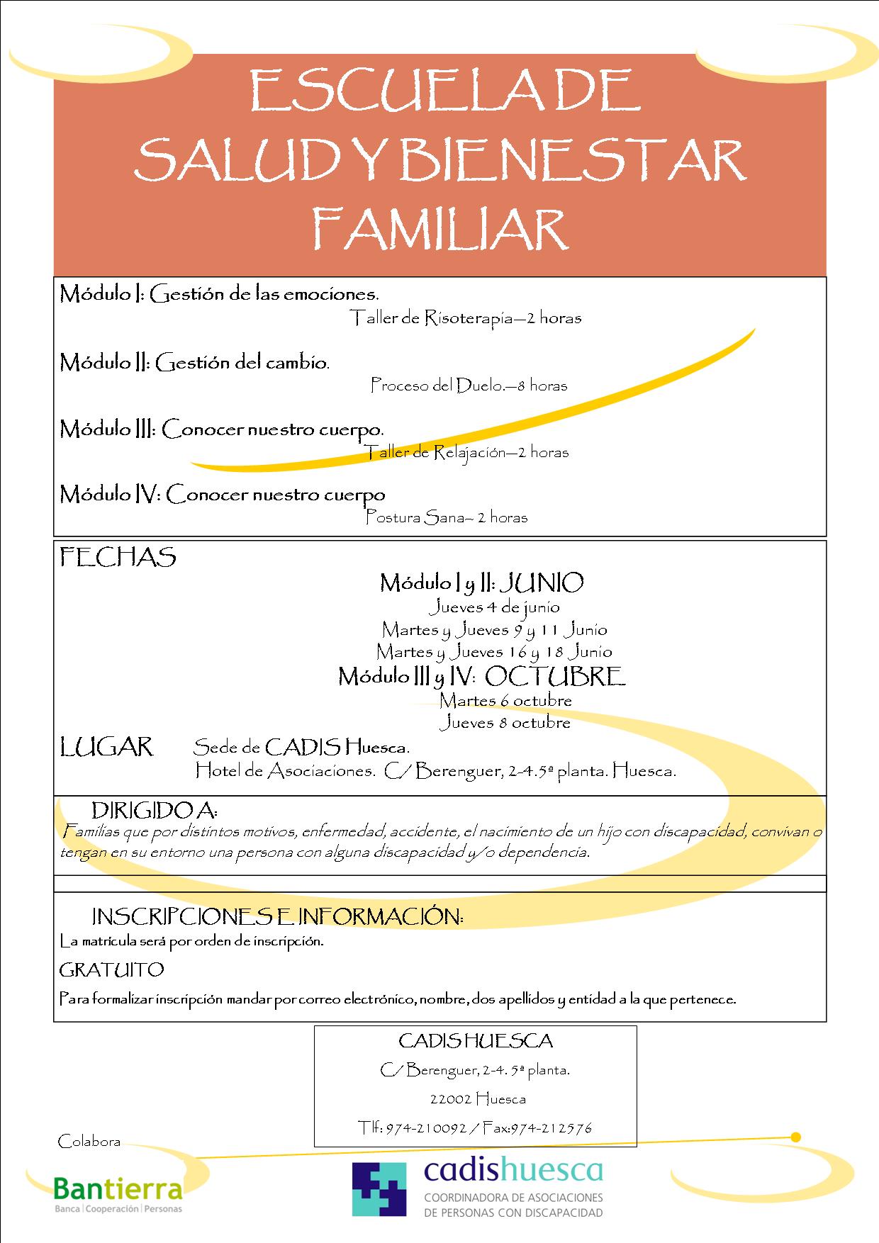 Cartel de Escuela Salud y Bienestar