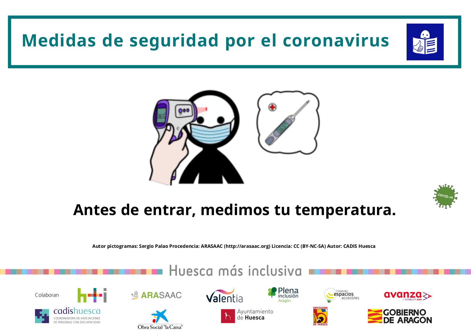 Cartel Antes de entrar medimos tu temperatura