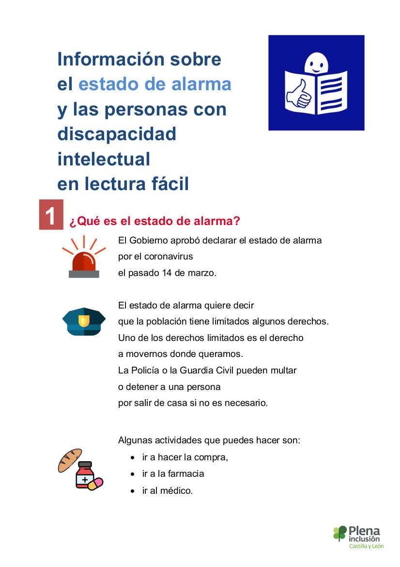 Estado de alarma. Discapacidad LF Salidas