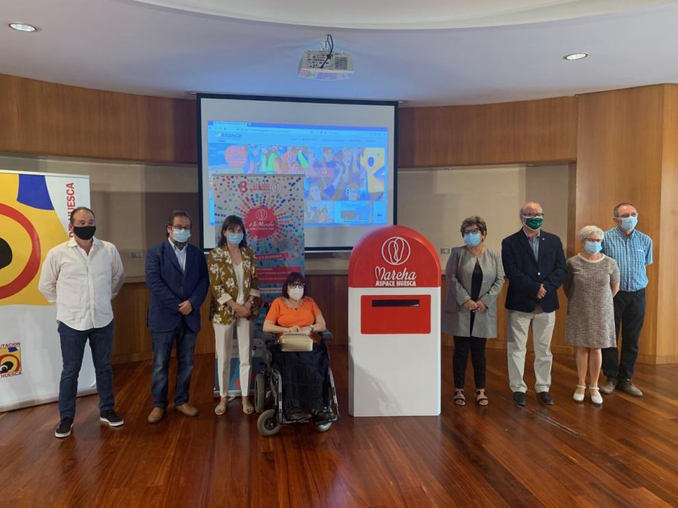 acto de presentacion de la marcha aspace en la diputacion de huesca