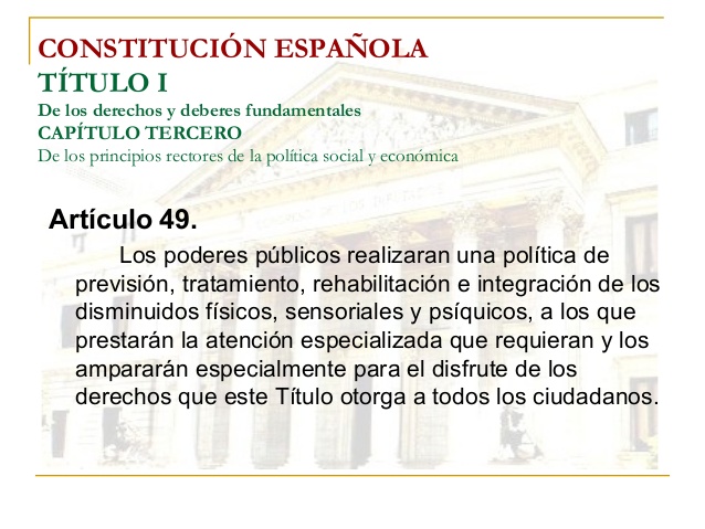 Artículo 49 de la Constitución Española 