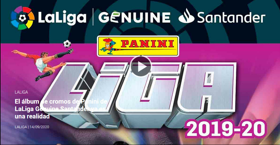 Portada vídeo Album cromos Panini LaLiga Genuine 2019-2020
