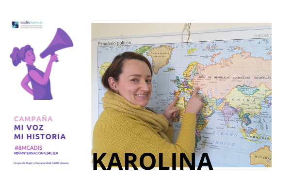 Karolina, primera protagonista de la campaña del grupo de Mujer de CADIS "Mi voz.Mi historia por el 8m