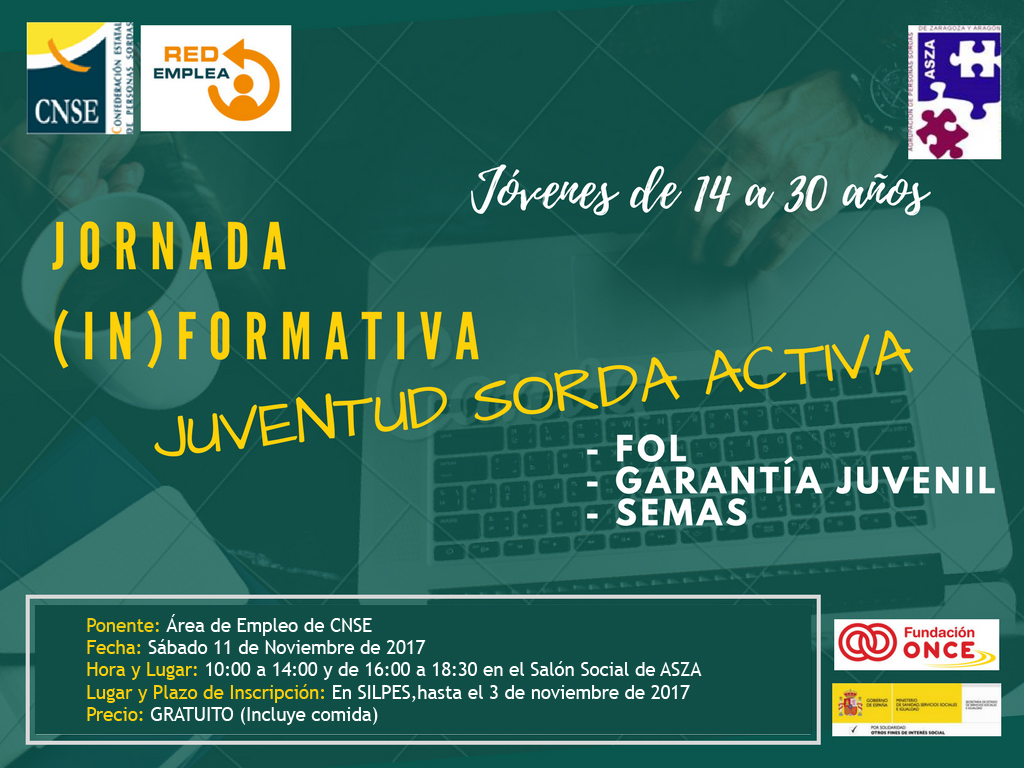 cartel Jornada Empleo Juventud Sorda Activa